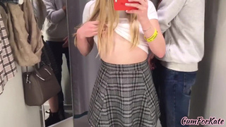 Brother and stepsister – public Blowjob in the dressing room.mp4