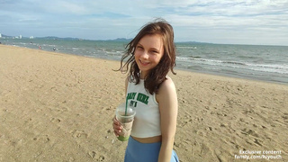 Страстная ночь на пляже: кунилингус, жесткий трах и сочный финал