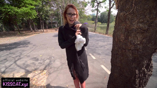 4k Public Agent - Russian Teen Flashing & Blowjob with Cum Mouth with Play ? Kiss Cat